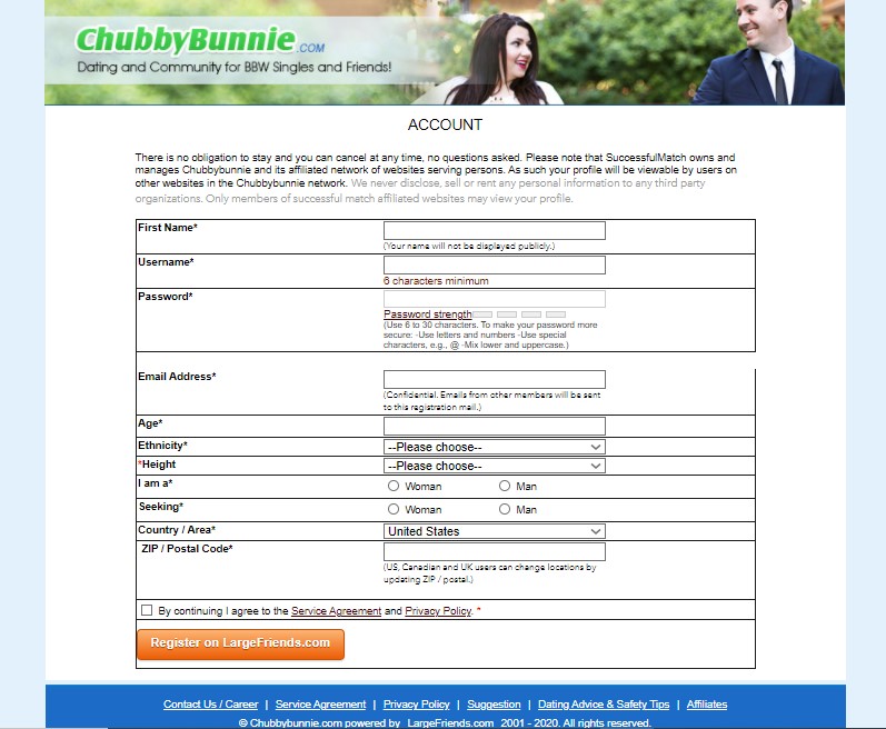 ChubbyBunnie sign up